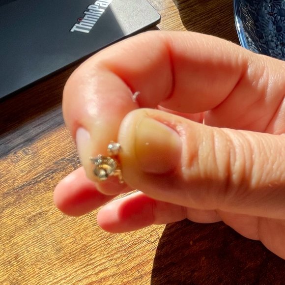 Catbird PETITE ANGEL HAIR DIAMOND STUD (SINGLE), 14K Yellow Gold - Picture 3 of 3